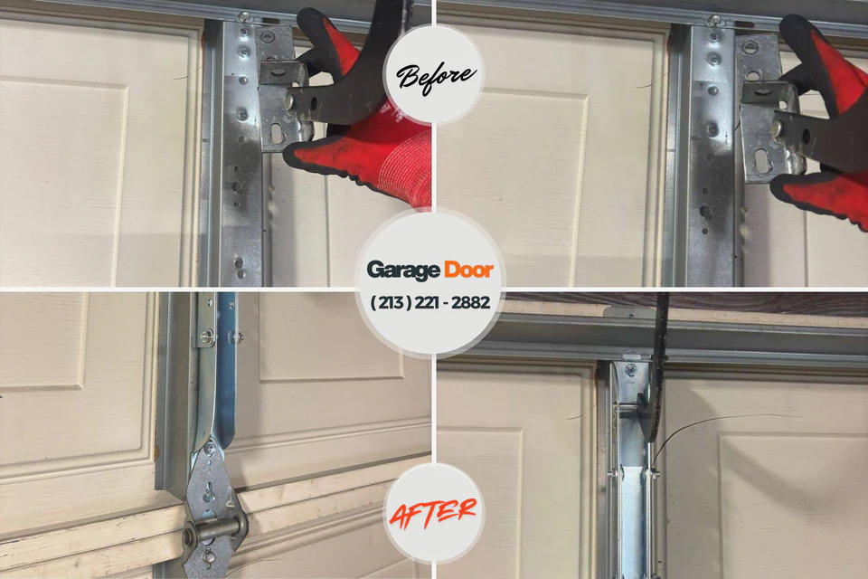 Before and after: garage door repair Villas, NJ